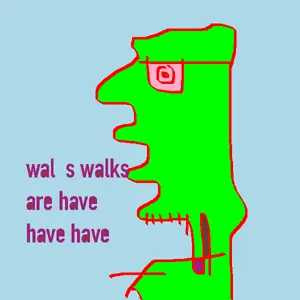 unknown, abstract, glasses, green skin, niggerbabble, oekaki, pink eyes, side view, soyjak, stubble