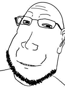 gapejak, masscholar, massjak, scholar, wholesome soyjak, fusionjaks, closed mouth, glasses, merge, smile