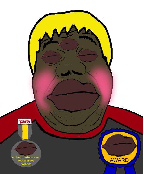 alicia, hunky twink sex machine, hunky twink sex machine, award, black skin, blonde hair, blush, brown skin, eyebrows, fat