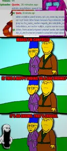femquote, marge simpson, gapejak, soyak, sprokejak, wholesome soyjak, looking to the right, marge, open mouth, stretched mouth