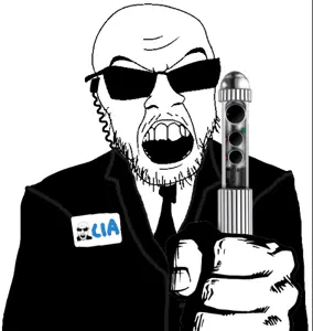 feraljak, angry, central intelligence agency, clothes, earpiece, glasses, hands, holding object, men in black, mustache
