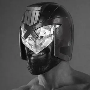 gigachad, clothes, hat, helmet, smile, judge gem