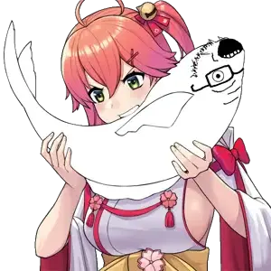 soyfish, animal, anime, fish, glasses, hololive, open mouth, sakura miko, soyjak, stubble