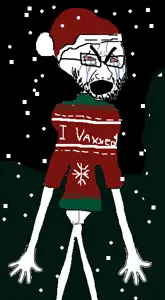 cryboy soyjak, stickboy, beard, christmas, clothes, crying, hat, new year, skinny, soyboy