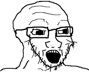 soyak, whatsupvito, bald, beard, glasses, oekaki, open mouth, soy, soyjak, stubble