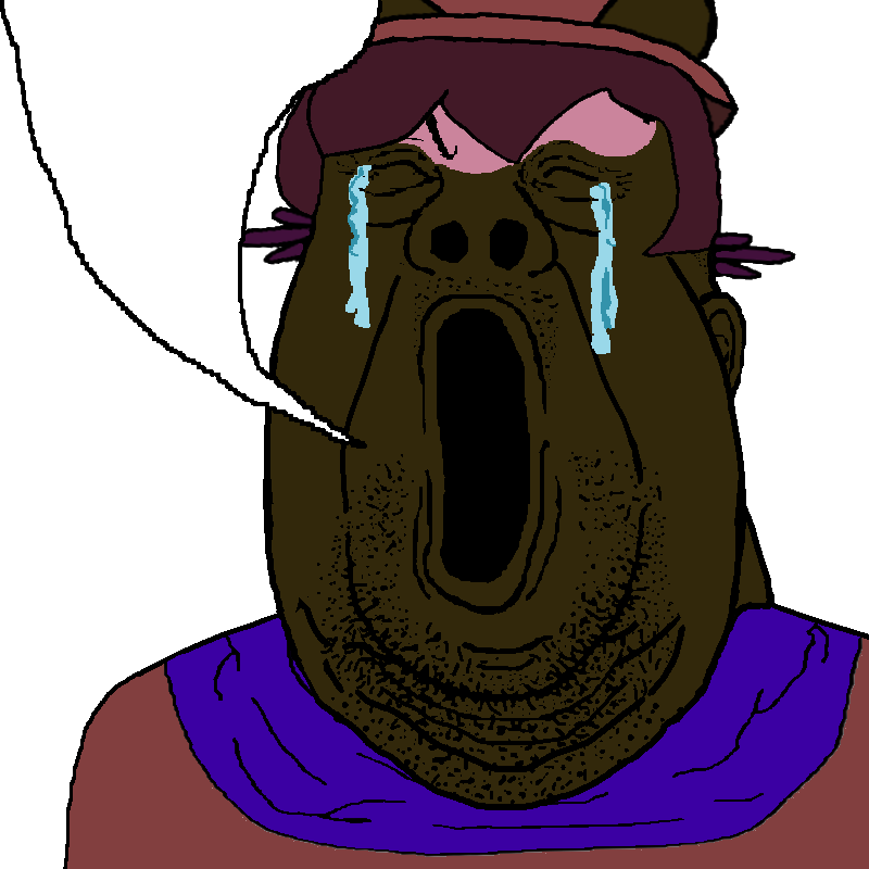 alicia, reaction soyjak, reaction fat soyjak, angry, black skin, brown skin, closed eyes, crying, ear, fat