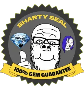 wojak, a24 slowburn soyjak, soyak, 3soyjaks, badge, gem, glasses, gray, hands, open mouth