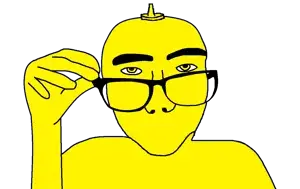 feraljak, sobot, condiment, admin, condiment, mustard, no mouth, smug, transparent background, yellow skin