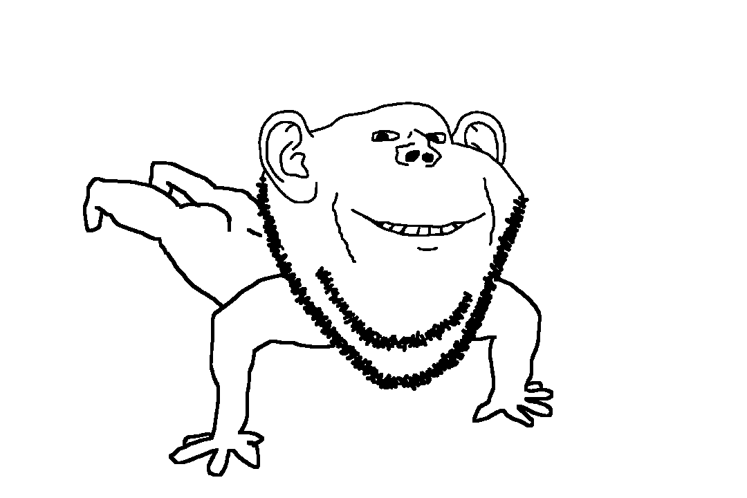 dersoylentdrinker, impish soyak ears, 1soyjak, animated, bald, closed mouth, ear, exercise, full body, looking at you