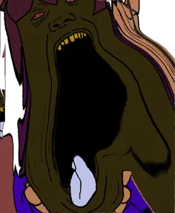 alicia, bernd, hanging troonjak, troonjak, slopjak, the many faces of jimbrap, ack, blood, bloodshot eyes, brown skin
