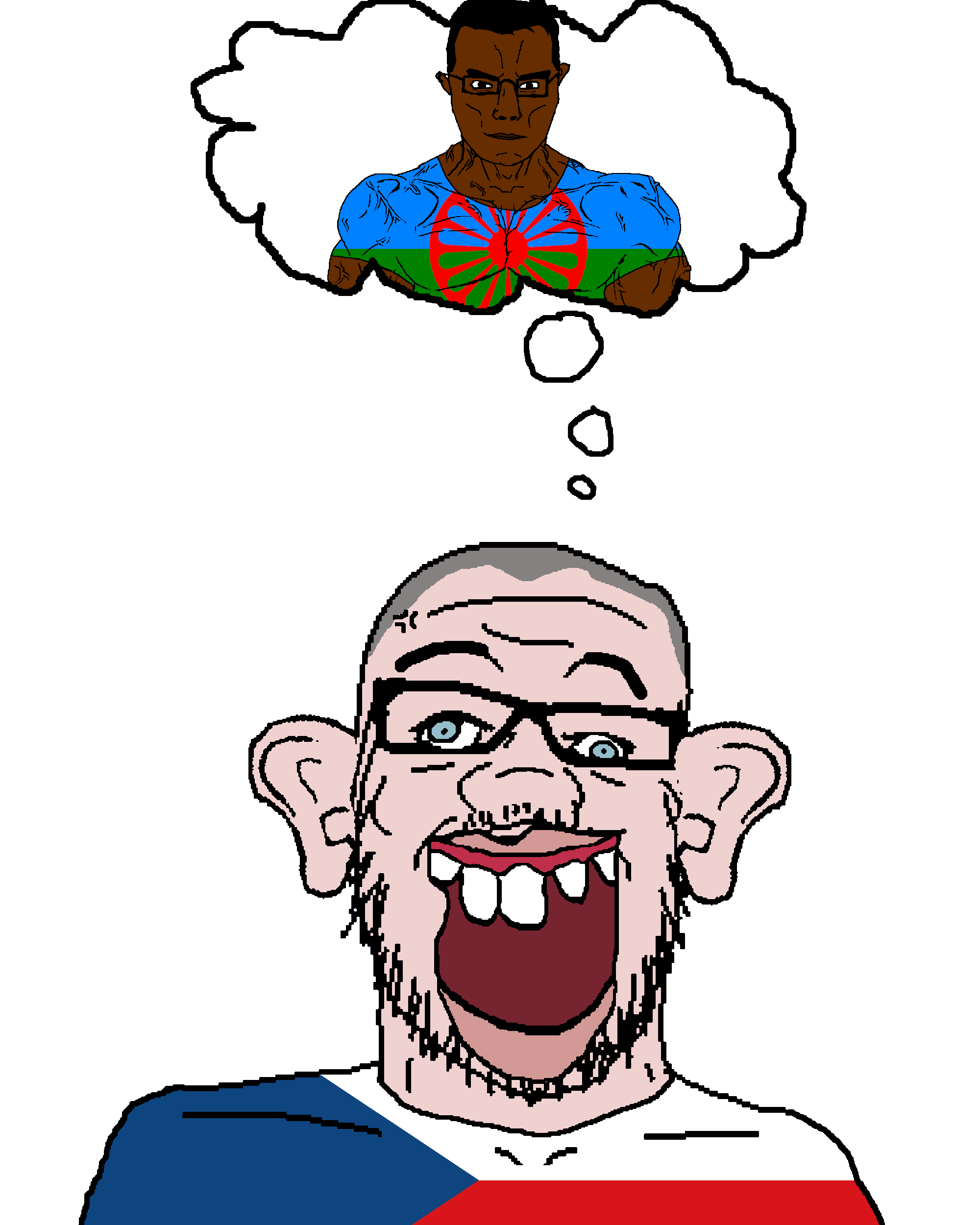 kurwa bobr, sheeeit, chudjak, chudjak front, kurwa24, muscular chud, 2soyjaks, black skin, blue eyes, buff
