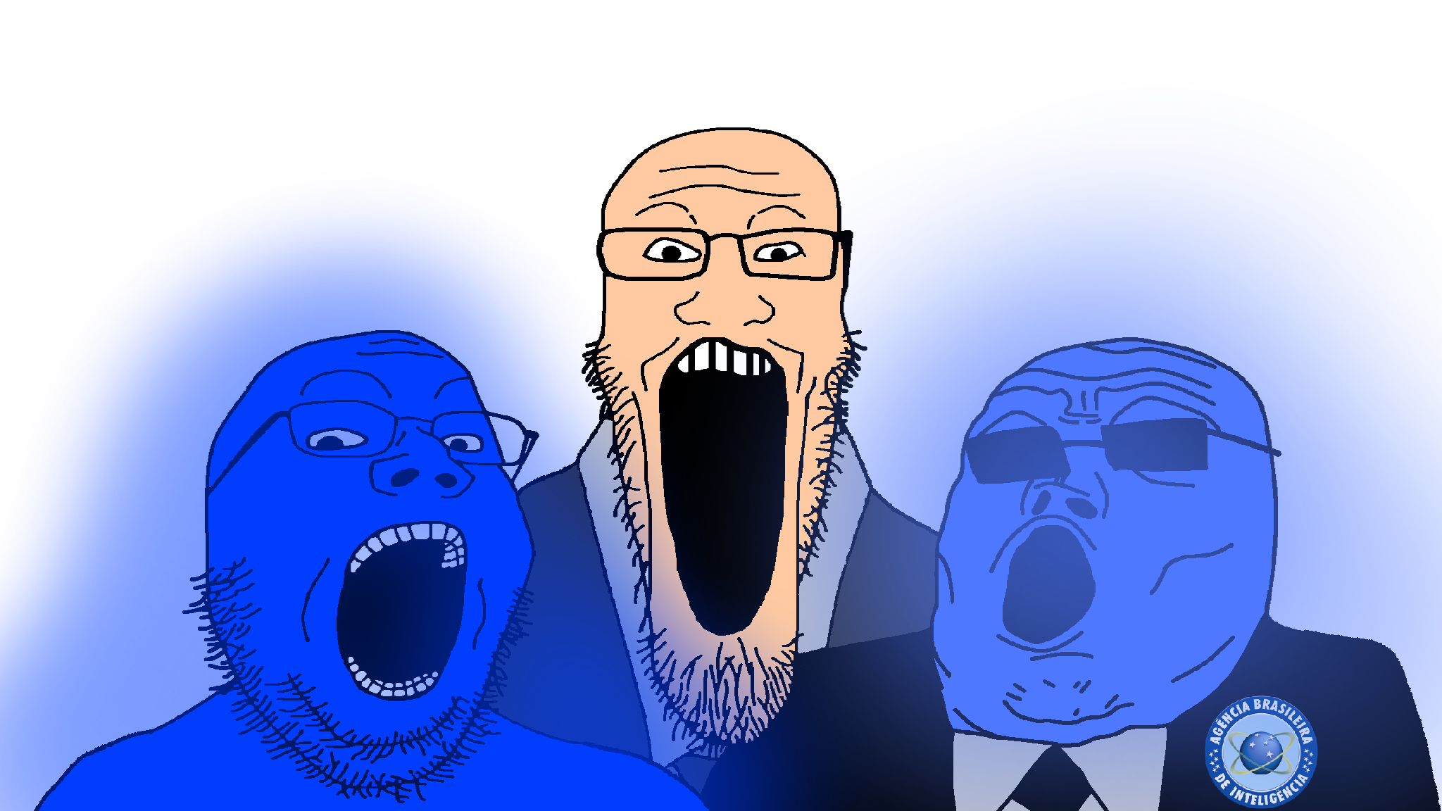 gapejak, markiplier soyjak, tony soprano soyjak, longplier, 3soyjaks, abin, bald, blue skin, brazil, clothes