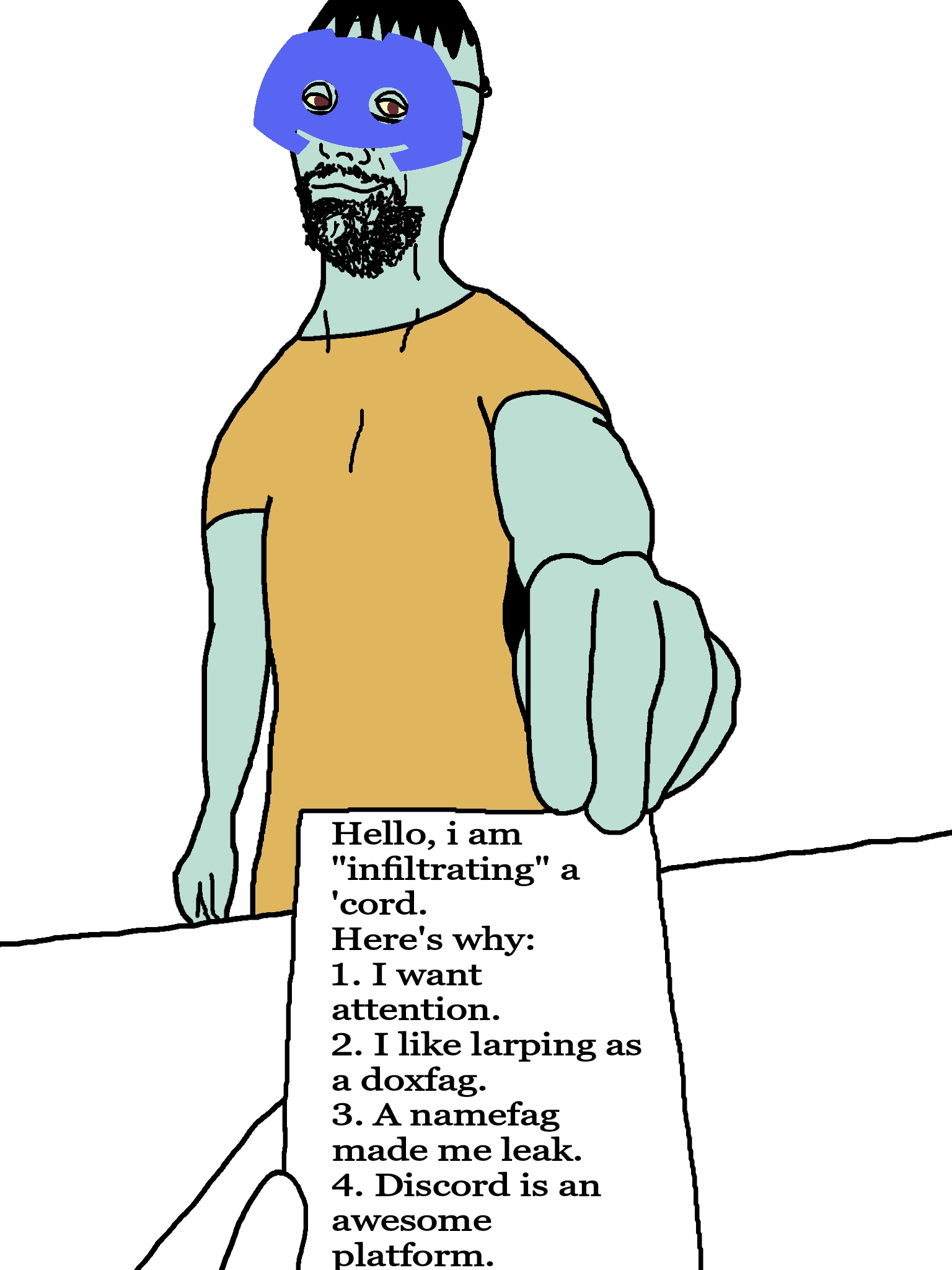 squidward tentacles, bartender, arm, beard, clothes, cord, cordtroon, discord, full body, glasses