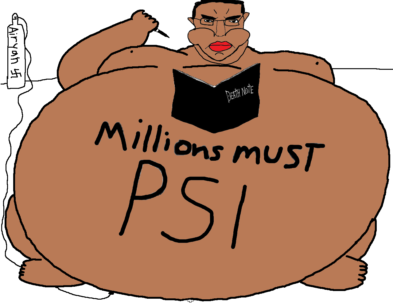 chudjak, pol face, air, air inflation, belly, big belly, big lips, black and white, book, brown skin