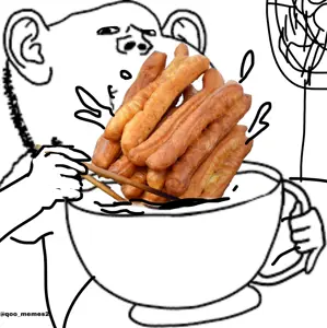 impish soyak ears, arm, bread, china, cup, ear, food, hands, holding object, singapore