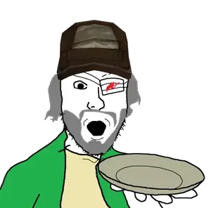 SoyBooru.com - 106836 - arm glasses hand holding_object holding_plate open_mouth plate soyjak stubble template transparent_background variant_platejak.png