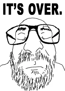 israeli soyjak, its over, beard, closed eyes, closed mouth, eyebrows, glasses, its over (phrase), nose, soyjak