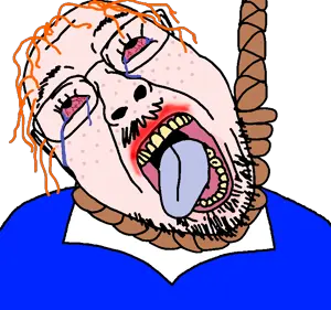 red, bernd, hanging troonjak, troonjak, ack, bloodshot eyes, blue shirt, crying, freckles, ginger