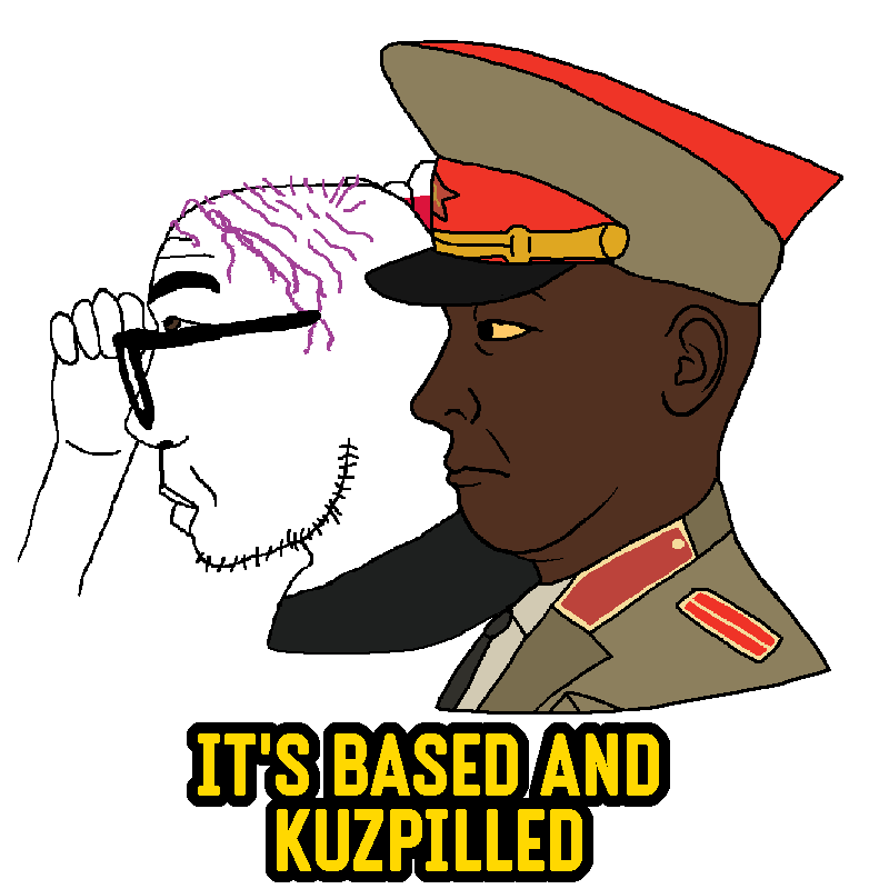 kuzjak, sobot, kuzjak side, sobot side, it's based and christpilled, 2soyjaks, black shirt, bowtie, brown eyes, brown skin
