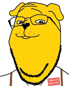 gapejak, gapedog, wholesome soyjak, animal, collared shirt, dog, dog ear, ear, glasses, janny