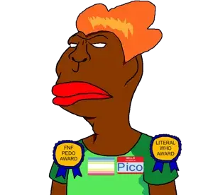 SoyBooru.com - 145041 - award badge black_skin brown_skin flag_minor_attracted_person green_shirt lips map_(pedophile) meta_namefags mutt_lips no_pupils nose orange_hair pedophile pico pico_(user) red_lips ribbon subvariant_brazilmutt unibr.png