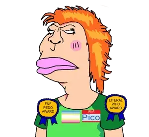 SoyBooru.com - 155009 - award badge black_skin brown_skin flag_minor_attracted_person green_shirt lips map_(pedophile) meta_namefags meta_not_a_fucking_duplicate mutt_lips no_pupils nose orange_hair pedophile pico pico_(user) red_lips r (1).png