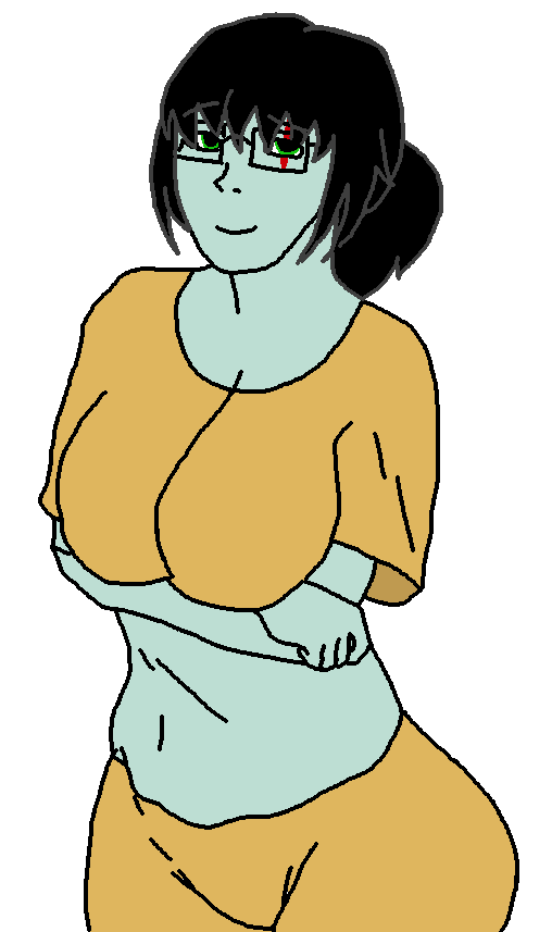 squidward tentacles, soyak, soygirl, femjak, foidjaks, arm, breasts, closed mouth, clothes, crossed arms