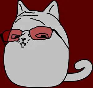 gapejak, gapecat, wholesome soyjak, animal, cat, cat ears, closed mouth, ear, ears, glasses