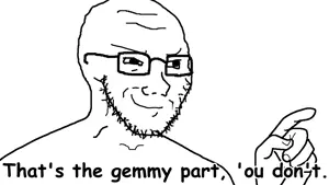 soyak, soyak (smug), gemmy, glasses, pointing, smug, stubble, traced, invincible, invincible (show)
