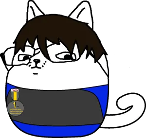 SoyBooru.com - 155299 - 1_year_on_bald_men_with_glasses_website jake animal award cat cat_ear cute ear nate nate_higgers nose subvariant_gapecat tail transparent_background variant_gapejak yellow_hair.png