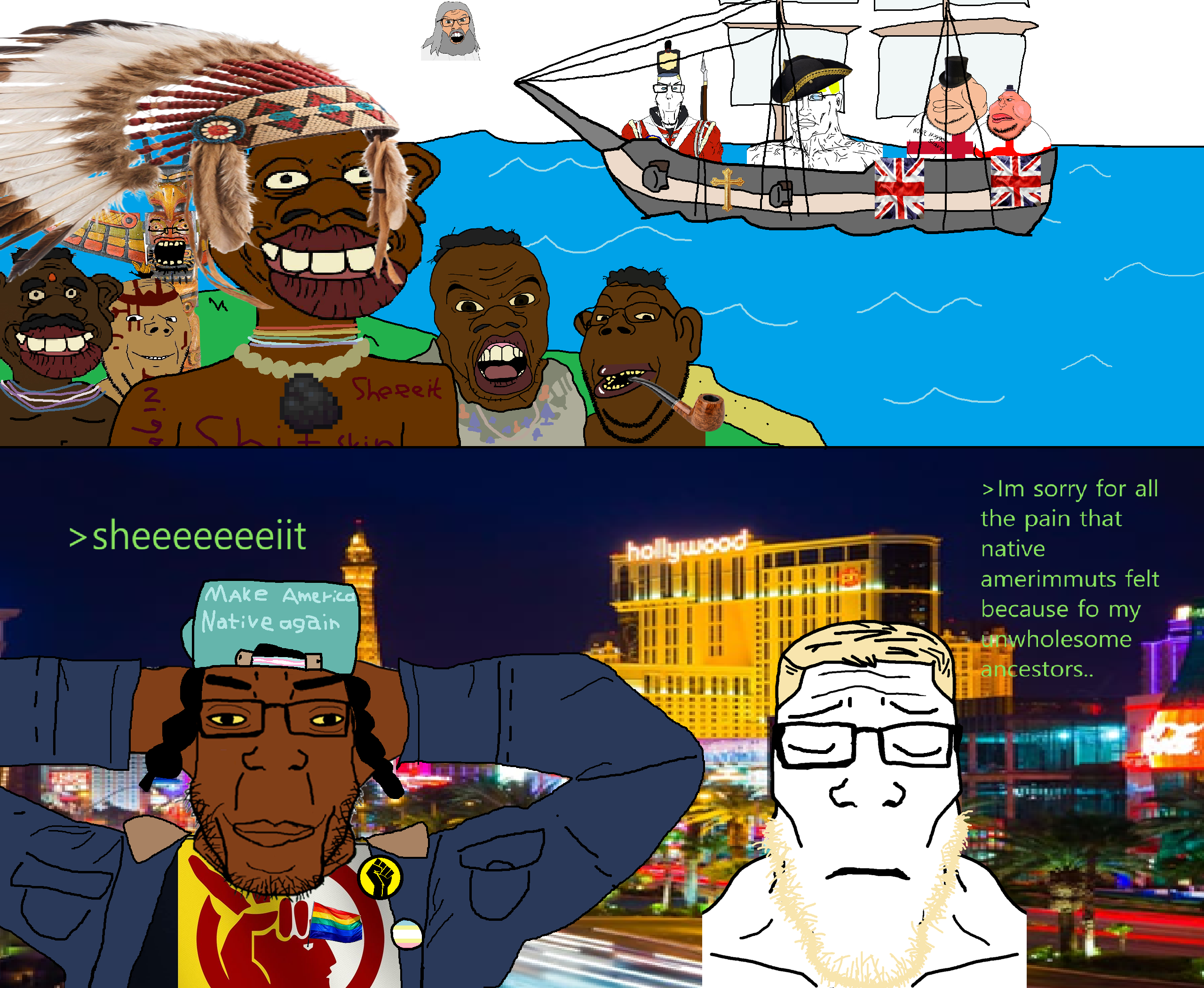 sheeeit, chudjak, feraljak, gapejak, markiplier soyjak, meximutt, nativeamericanpedo (fnfpedobrother), amerimutt, aryan, a10 eyes
