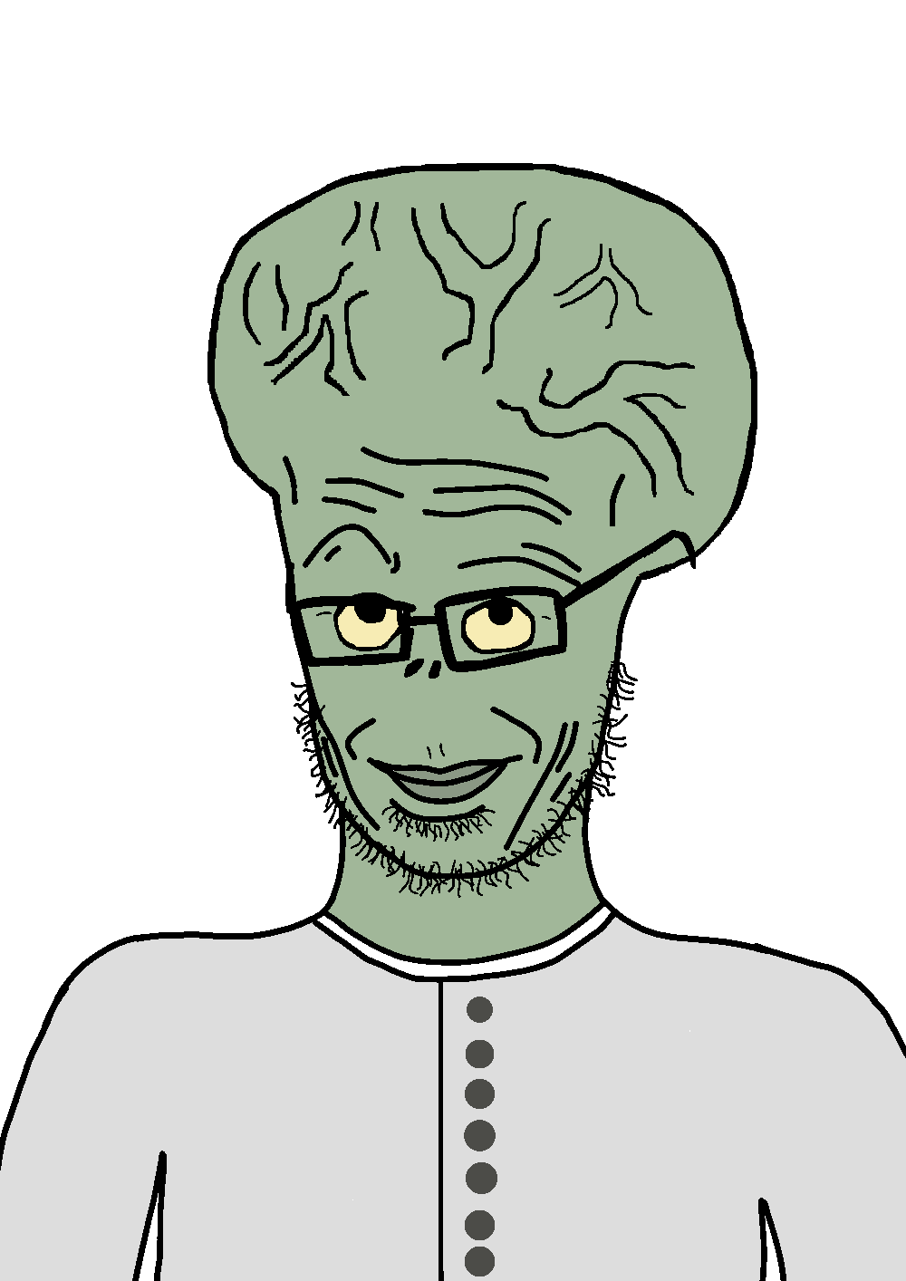 dr. zomboss, unijak, bald, clothes, coat, doctor, glasses, green skin, lab coat, looking at you