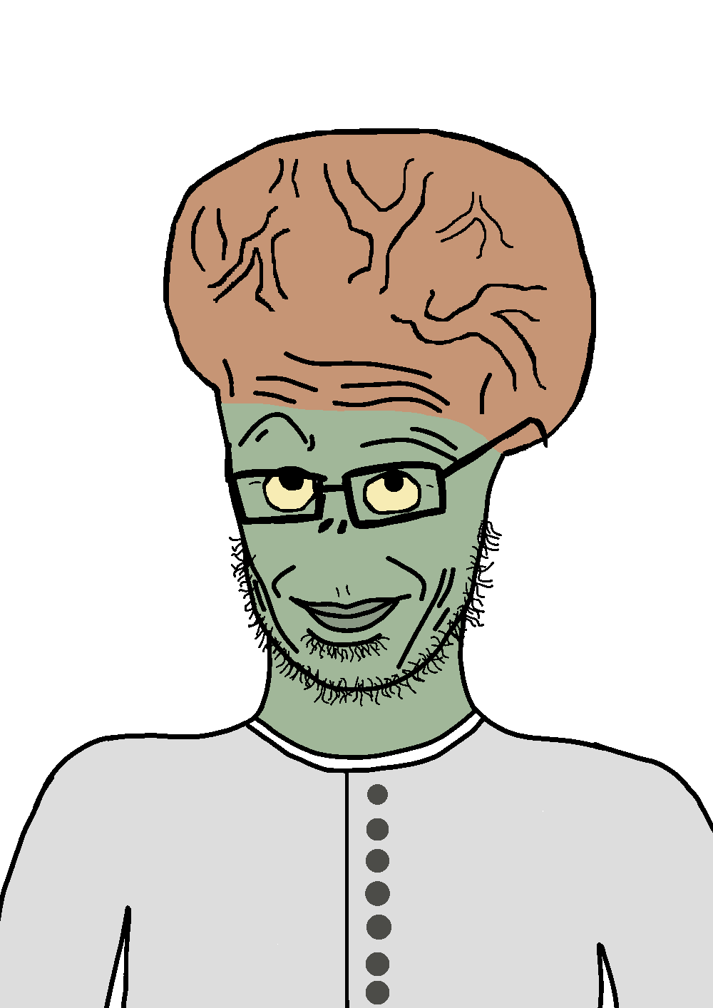 dr. zomboss, unijak, bald, clothes, coat, doctor, glasses, green skin, lab coat, looking at you