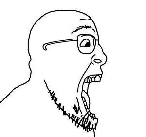 bernd, bernd side, sidejaks, bald, beard, glasses, open mouth, side view, soyjak, stubble