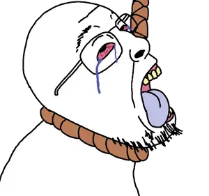 bernd, bernd side, hanging troonjak, troonjak, sidejaks, ack, bloodshot eyes, crying, dead, glasses