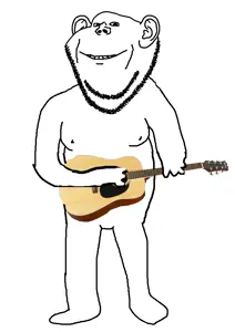 impish soyak ears, arm, ear, full body, guitar, hands, holding guitar, holding instrument, holding object, instrument