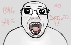 tqqt, bernd, oh my god she is so attractive, art, blush, drawfag, drawing, open mouth, pacifier, stubble