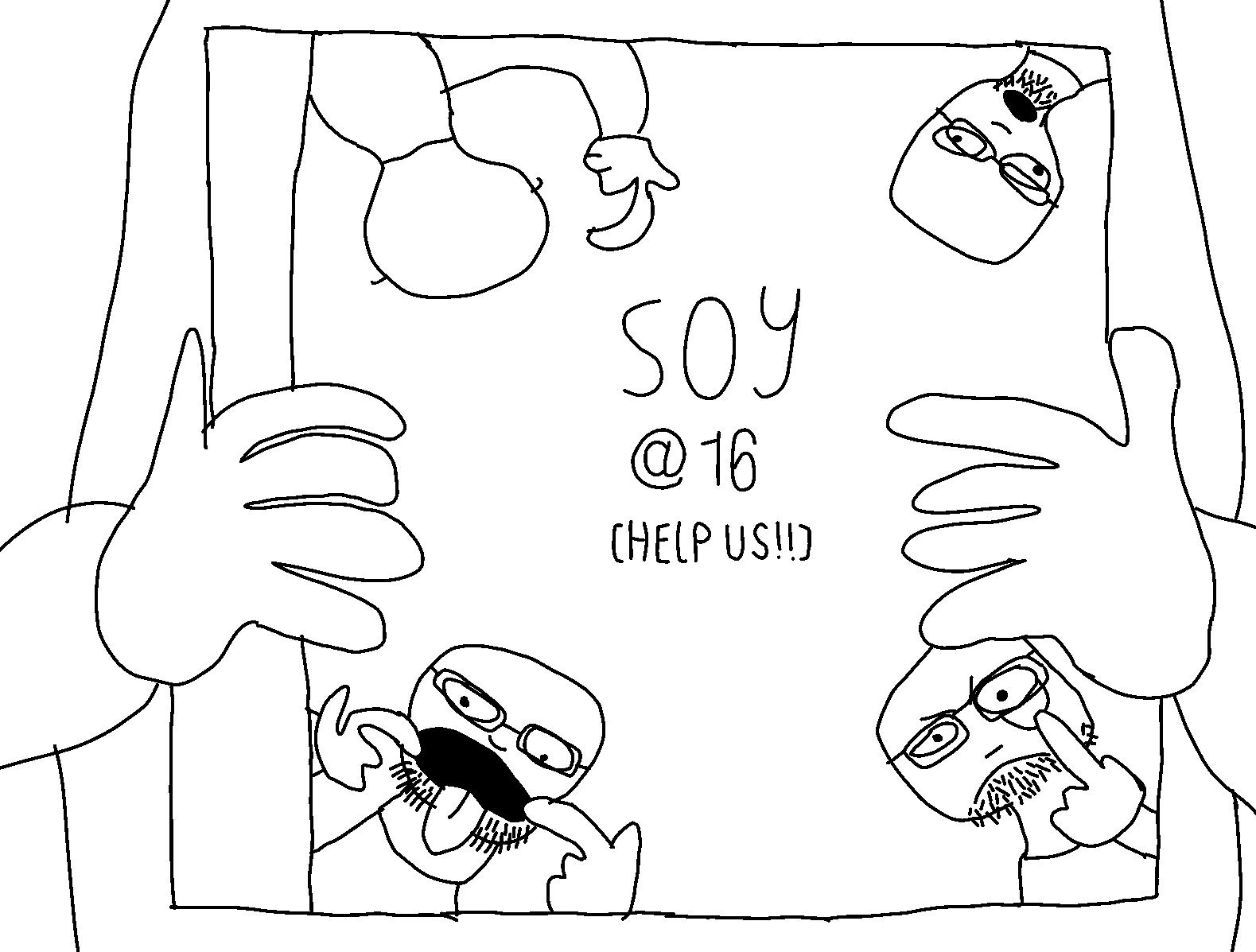 coco schoppenboer, sixtiesjak, 4soyjaks, album cover, cleo (ongezellig), facing away, fixed, fixed coloring reupload, glasses, hands
