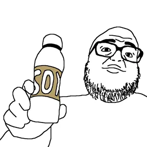 unknown, fat, glasses, happy, holding object, soy, stubble