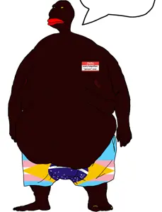 SoyBooru.com - 136828 - brapzilian brazil country flag_brazil flag_transgender_pride_flag meta_countrywars name_tag nigger obese red_lips shirtless shitskin speech_bubble subvariant_beast subvariant_brazilmutt text trend_slopjak variant (1).png