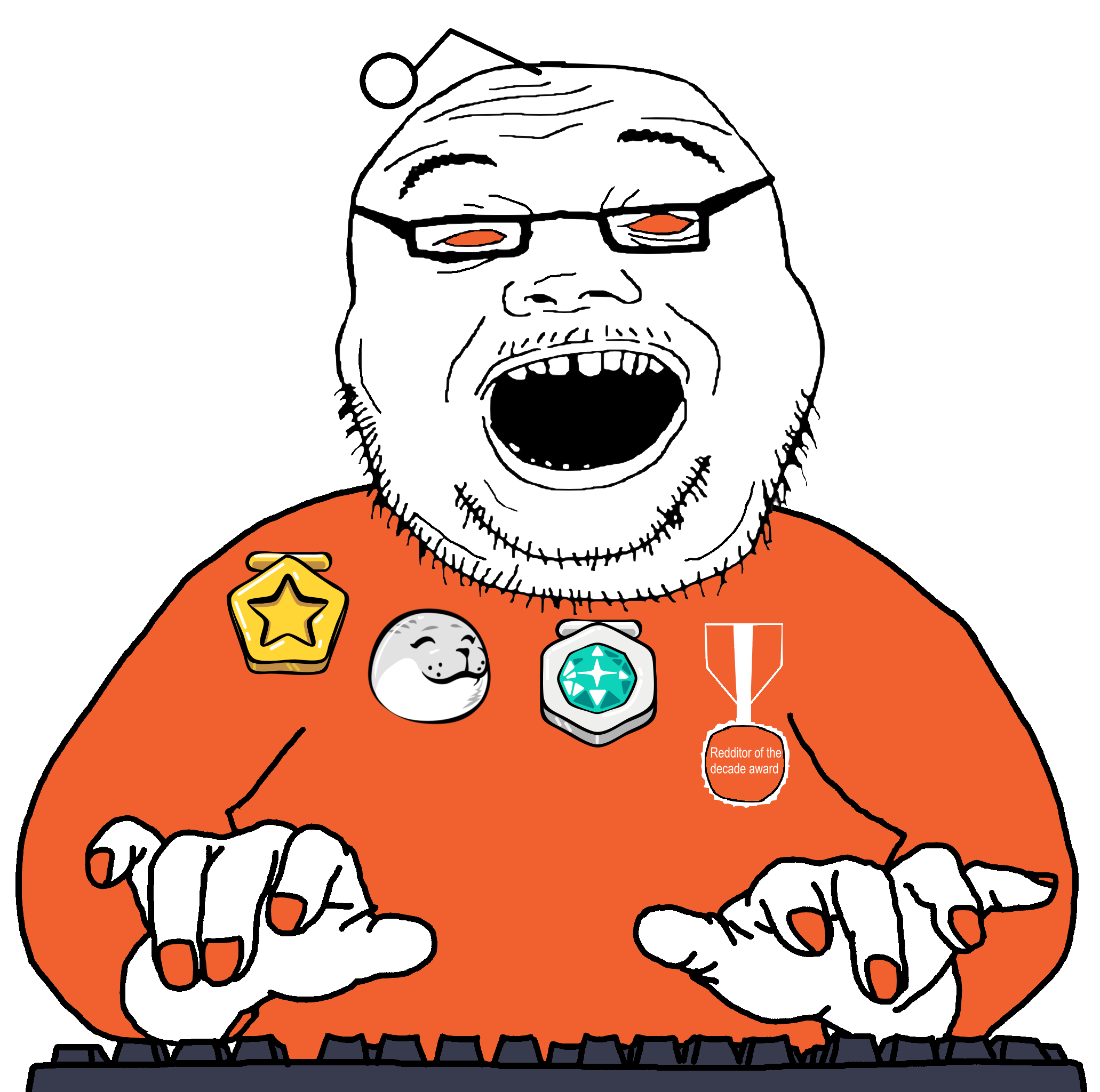 alicia, soylicia, (you), alien, antenna, award, bald, hands, keyboard, neckbeard