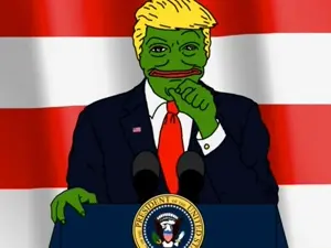 donald trump, pepe, amphibian, animal, big lips, clothes, eyes, frog, green skin, lips