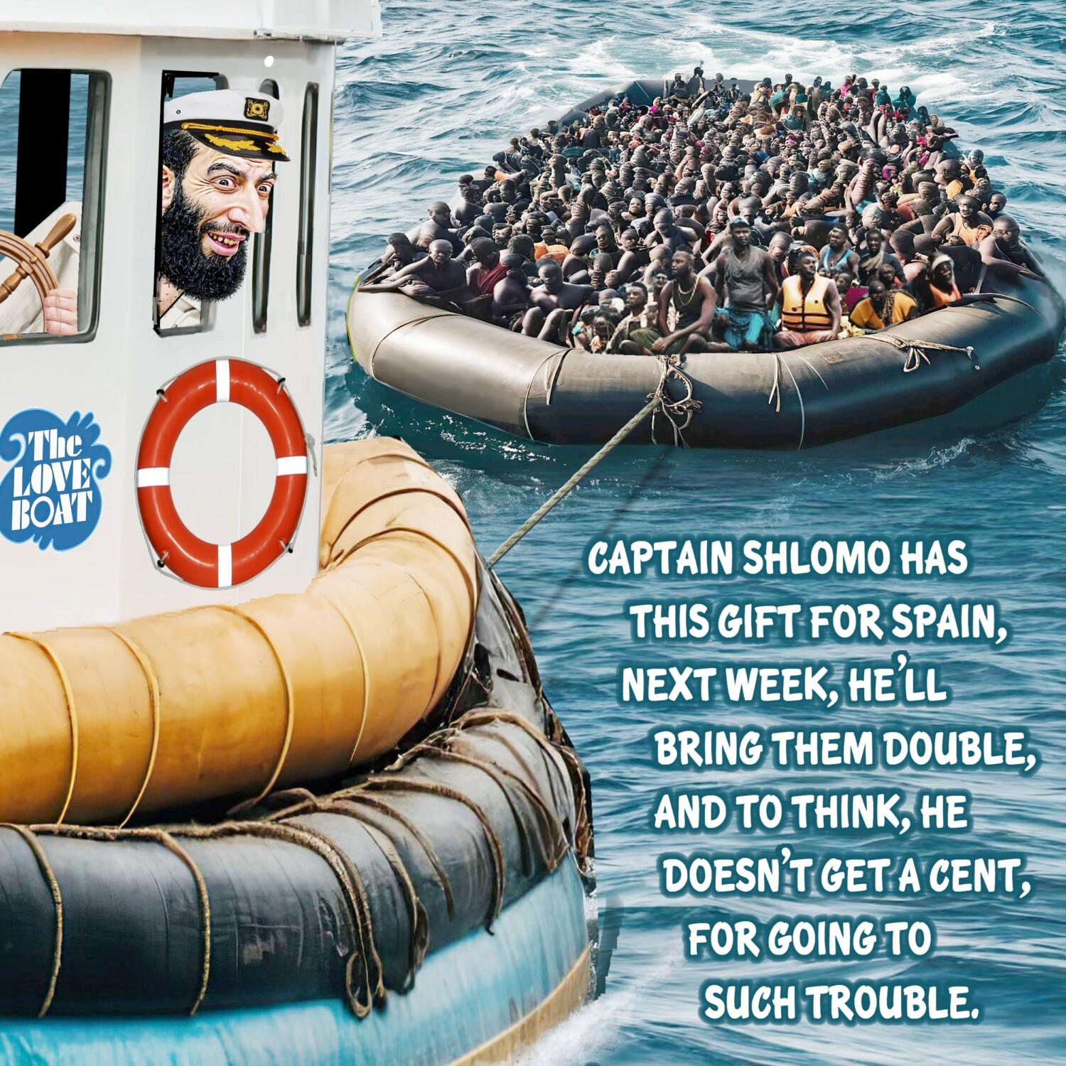 happy merchant, a wyatt mann, arm, beard, big nose, black skin, boat, brown skin, captain, hair