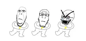 hornyson markiplier neutral cryboy soyjak slf jumping and clapping oneyplays.gif