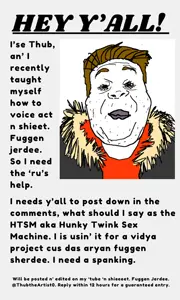 alicia, hunky twink sex machine, hunky twink sex machine, advertisement, beard, fat, hair, newspaper, parka, thub