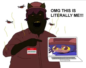 alicia, chudjak, pointing laptopjak, jartycuck, jartyfly, patrick, animal, black skin, brown skin, bug