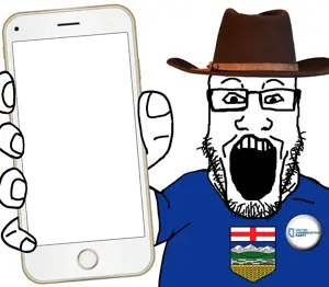 markiplier soyjak, phoneplier vertical, showing phone, alberta, arm, canada, clothes, conservative, country, cross