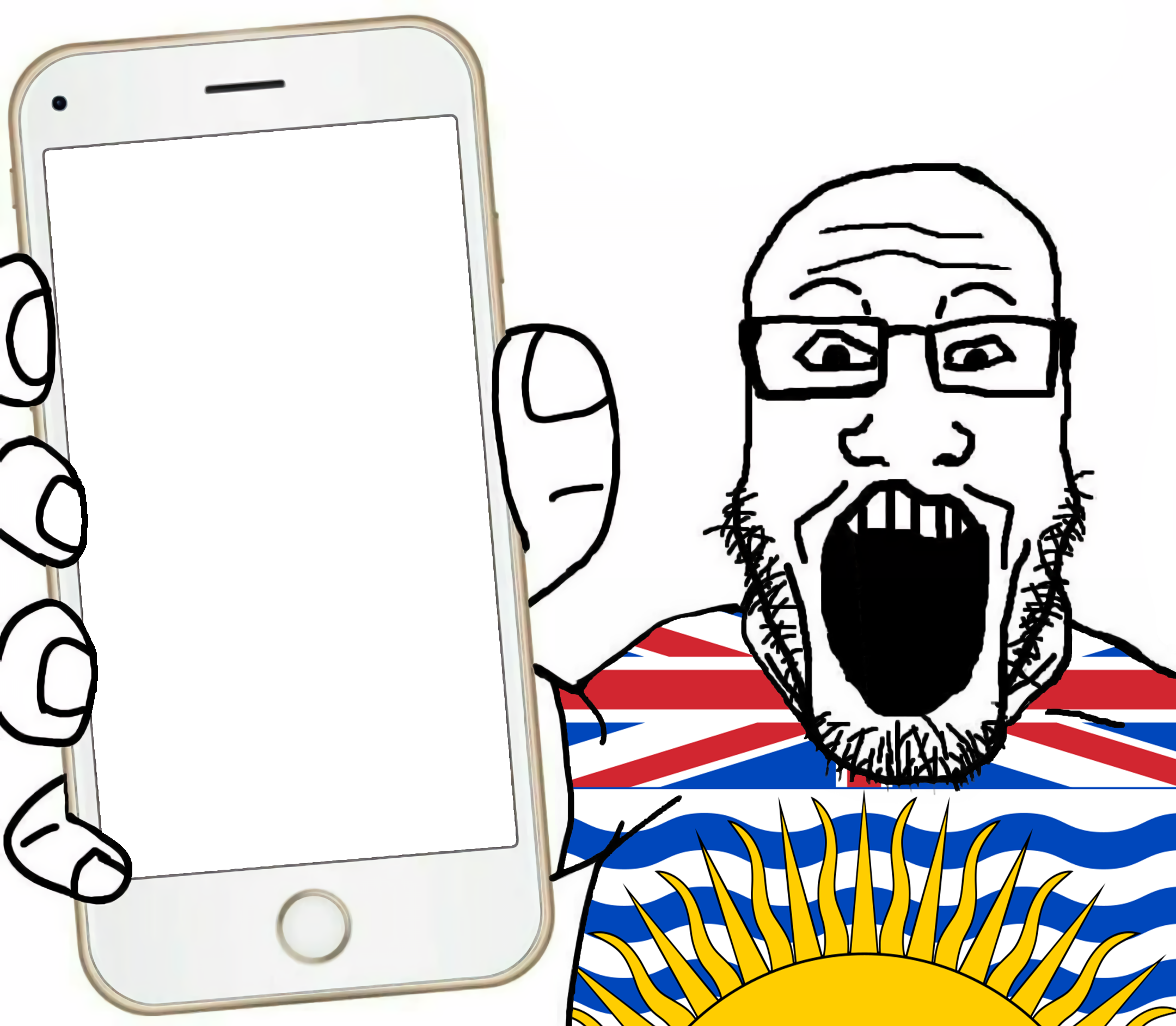 markiplier soyjak, phoneplier vertical, showing phone, arm, british columbia, canada, clothes, country, flag, glasses