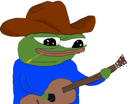 apu, pepe, amphibian, animal, blue shirt, closed mouth, clothes, cowboy hat, frog, green skin