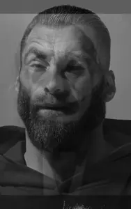 gigachad, animated, beard, chad, edit, gray skin, grayscale, hair, video